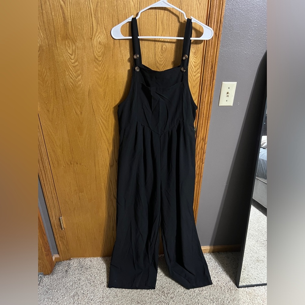 Target Black Women's Jumpsuit with Button Straps
